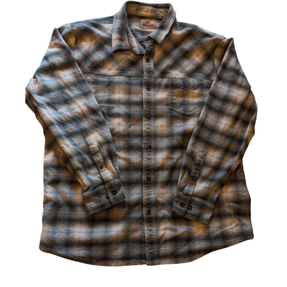RedHead Ranch Flannel Shirt Mens 2XLT Plaid Long Sleeve Button Western Cowboy